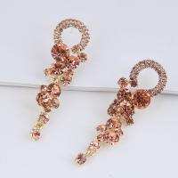 Zinc Alloy Drop Earring plated for woman & with rhinestone nickel lead & cadmium free Sold By Pair