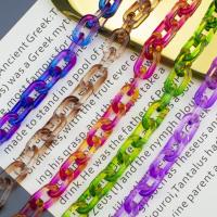 Akryl kæde, ovntørrende lak, forskellige farver og mønster for valg & du kan DIY & gennemsigtig, flere farver til valg, 31*20mm, Solgt af PC