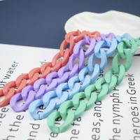 Akryl kæde, ovntørrende lak, forskellige farver og mønster for valg & du kan DIY & slik stil, flere farver til valg, 23*18mm, 100pc'er/Bag, Solgt af Bag