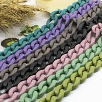 Akryl kæde, ovntørrende lak, forskellige farver og mønster for valg & du kan DIY & frosted, flere farver til valg, 23*18mm, 100pc'er/Bag, Solgt af Bag