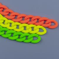 Акриловые цепочки, Акрил, покрыт лаком, другой цвет и узор для выбора & DIY & Флуоресцентный, Много цветов для выбора, 23*17mm, продается PC