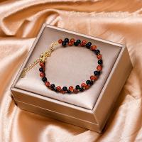 Natural Goldstone Bracelet Quartz with Blue Goldstone & Goldstone Donut polished fashion jewelry & for woman multi-colored nickel lead & cadmium free 190mm Sold By Strand