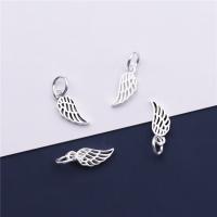 925 Sterling Silver Pendant Angel Wing plated DIY & hollow Sold By PC