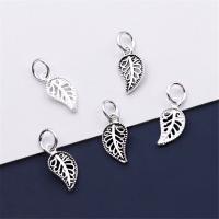 925 Sterling Silver Pendant, Leaf, plated, DIY & hollow, more colors for choice, 7x14mm, Hole:Approx 4mm, Sold By PC