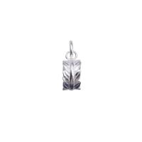 925 Sterling Silver Pendant Leaf plated DIY Approx 4mm Sold By PC