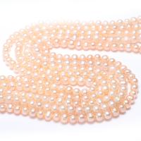 Bulvių išauginti gėlavandenių perlų karoliukai, Gėlo vandens perlų, Bulvė, natūralus, rožinis, 5-6mm,10*7cm, Skylė:Apytiksliai 0.8mm, Parduota už Apytiksliai 14 Inch Strand