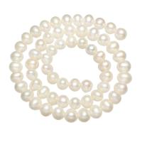 Brambor pěstované sladkovodní perle, Sladkovodní Pearl, přírodní, bílý, 7-8mm,13*8cm, Otvor:Cca 0.8mm, Prodáno za Cca 15 inch Strand