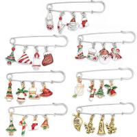 Zinc Alloy Safety Pin Christmas Design & fashion jewelry Sold By PC