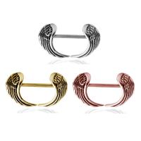 Stainless Steel Nipple Ring Wing Shape plated 1.6mm 23mm Sold By Lot