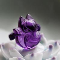 Аметист Кольцо, Лисица, резной, Женский, фиолетовый, 22x17x11mm, продается PC