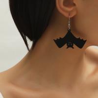 Acrylic Jewelry Earring Bat plated fashion jewelry & for woman black 15x15 x 2 cm Sold By Pair