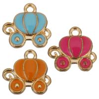 Tibetan Style Enamel Pendants, Pumpkin Car, gold color plated, more colors for choice, 13x12x2mm, Hole:Approx 1.5mm, 50PCs/Lot, Sold By Lot