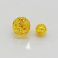 Imitation Amber Resin Beads Round DIY golden yellow Sold By PC