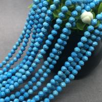 Grânulos de turquesas, turquesa, Roda, polido, DIY & facetada, azul, 4mm, vendido por Strand