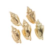 Natural Trumpet Shell Pendants Conch plated DIY golden 45*17mm Approx 2mm Sold By Bag