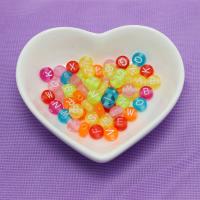 Alphabet Acrylic Beads Zinc Alloy plated durable nickel lead & cadmium free Sold By Bag