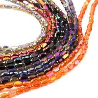 Ovale krystalperler, Krystal, ellipse, forgyldt, forskellige farver og mønster for valg & du kan DIY & facetteret, flere farver til valg, 6*4*3mm, Solgt af Strand