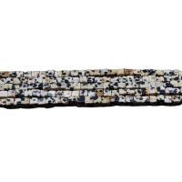 Abalorio de Piedra Dalmata, dálmata, Cuadrado, pulido, Bricolaje, 4x4mm, 86PCs/Sarta, Vendido por Sarta
