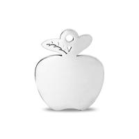 Stainless Steel Pendants 304 Stainless Steel Apple Carved DIY silver color 26*32MM Sold By PC