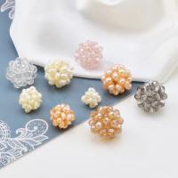 Cultured Ball Cluster Pearl Beads Freshwater Pearl with Crystal DIY Sold By Bag