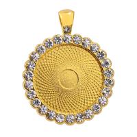 Zinc Alloy Pendant Cabochon Setting plated DIY & with rhinestone Inner Approx 25mm Sold By Bag