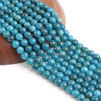 Perles bijoux en pierres gemmes, Apatites, Rond, poli, DIY & normes différentes pour le choix, bleu, Longueur 15 pouce, Vendu par sac
