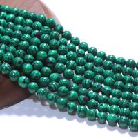 Malahita perle, Malahit, Krug, uglađen, možete DIY & različite veličine za izbor, zelen, Dužina 15 inčni, Prodano By Torba