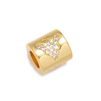 Cubic Zirconia Micro Pave Brass Beads gold color plated & micro pave cubic zirconia 5mm Sold By Lot