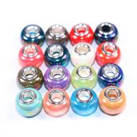 Resin Large Hole Bead plated DIY Sold By Bag