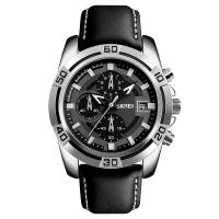 SKmei® mannen sieraden horloge, Zinc Alloy, met Leer & Glas & Roestvrij staal, plated, Leven waterbestendig & voor de mens, meer kleuren voor de keuze, 47x53x12mm,22x255mm, Verkocht door PC