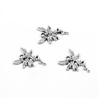 Zinc Alloy Pendants Fairy plated DIY silver color 18*11*1mm Approx 1mm Sold By Bag
