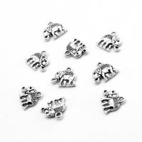 Zinc Alloy Pendants Elephant plated DIY silver color 10*9*1mm Approx 1mm Sold By Bag