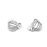 Zinc Alloy Pendants Pumpkin plated DIY silver color 7*6*1mm Approx 1mm Sold By Bag