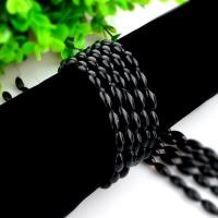 Natural Black Stone Beads Drum polished DIY black Sold By Strand