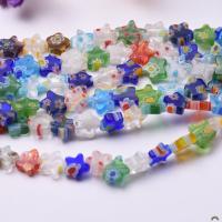 Inneren Blume-Lampwork-Beads, Glas, Stern, DIY & verschiedene Größen vorhanden, gemischte Farben, verkauft von Strang