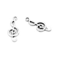 Zinc Alloy Pendants Music Note plated DIY silver color 23*6*1mm Sold By Bag