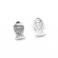 Zinc Alloy Pendants Fish plated DIY silver color 13*7*2mm Approx 2mm Sold By Bag