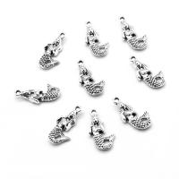 Tibetan Style Pendants, Mermaid, plated, DIY, silver color, 22*11*4mm, Hole:Approx 2mm, 500G/Bag, Sold By Bag