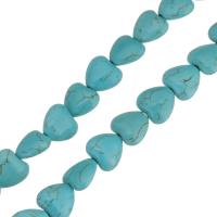 Turquoise Kralen, Synthetische Turquoise, Hart, verschillende grootte voor keus, blauw, Gat:Ca 1.5mm, Lengte Ca 16 inch, 10strengen/Lot, Verkocht door Lot