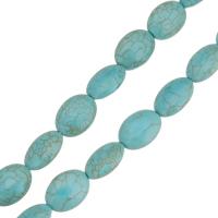 Turquoise Kralen, Synthetische Turquoise, Ovaal, blauw, 13x18mm, Gat:Ca 1.5mm, Lengte Ca 16 inch, 10strengen/Lot, Verkocht door Lot