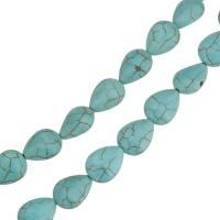 Turquoise Kralen, Synthetische Turquoise, Traan, blauw, 7x9mm, Gat:Ca 1.5mm, Lengte Ca 15.5 inch, 10strengen/Lot, Verkocht door Lot