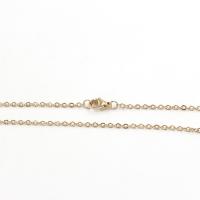 Stainless Steel Necklace Chain fashion jewelry golden 45cm Sold By Strand