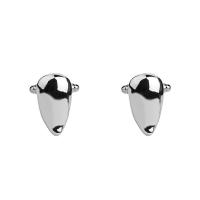 Cufflinks Zinc Alloy Teardrop silver color plated durable & Unisex nickel lead & cadmium free Sold By Pair