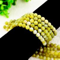 Gemstone smykker perler, Citron Chrysoprase, Runde, poleret, du kan DIY & forskellig størrelse for valg, blå, Solgt af Strand