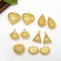 Hollow Brass Pendants gold color plated DIY nickel lead & cadmium free Sold By PC