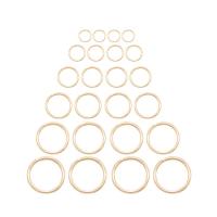 Messing Open sprong Ring, gold plated, DIY & verschillende grootte voor keus, nikkel, lood en cadmium vrij, 200pC's/Bag, Verkocht door Bag
