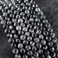 Snowflake obsidian perler, Runde, poleret, du kan DIY & forskellig størrelse for valg, flere farver til valg, Solgt af Strand