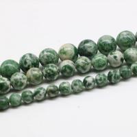 Green Spot Stone perler, Runde, poleret, du kan DIY & forskellig størrelse for valg, Solgt Per Ca. 15 inch Strand