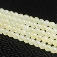 Yellow Calcedony Beads Round polished DIY Sold Per Approx 15 Inch Strand