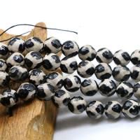 Naturlige tibetanske Agate Dzi Beads, Tibetansk agat, Runde, poleret, du kan DIY & forskellig størrelse for valg, Solgt Per Ca. 15 inch Strand